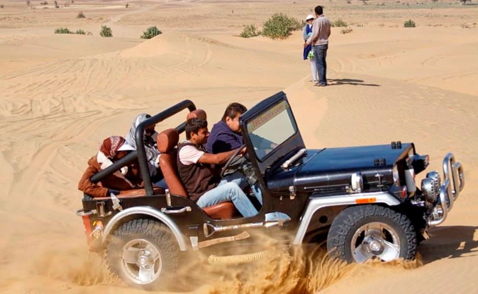 Jeep Safari At Desert In Jaisalmer Image