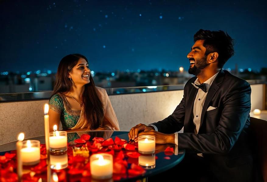 Rooftop Candlelight Dinner in Dwarka, New Delhi Image