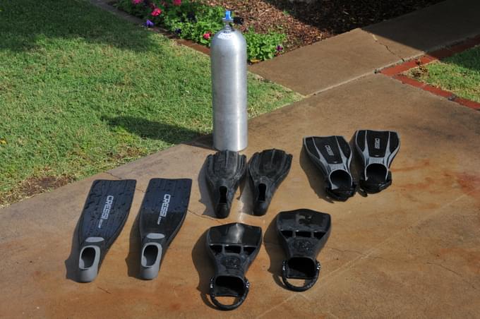 Fins and Booties for Scuba diving