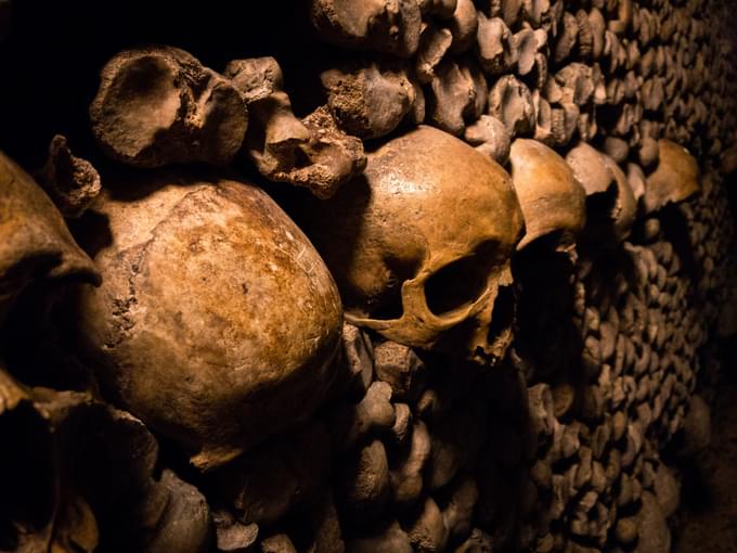 Catacombs of Paris near Eiffel Tower