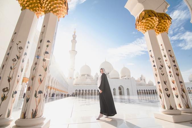 Girl in the Sheikh Zayed Grand Mosque