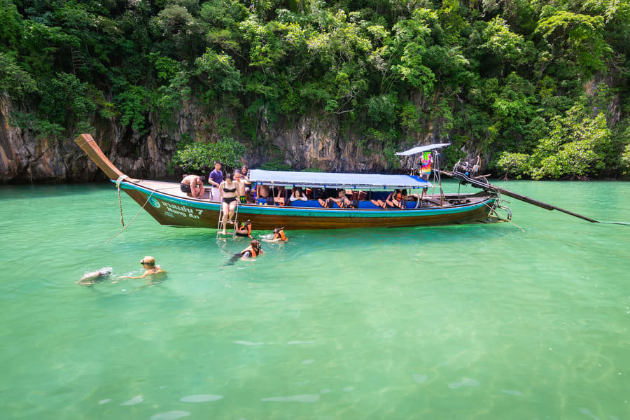 Feel the joy of riding in a Traditional Thai longtail to reach the James Bond Island