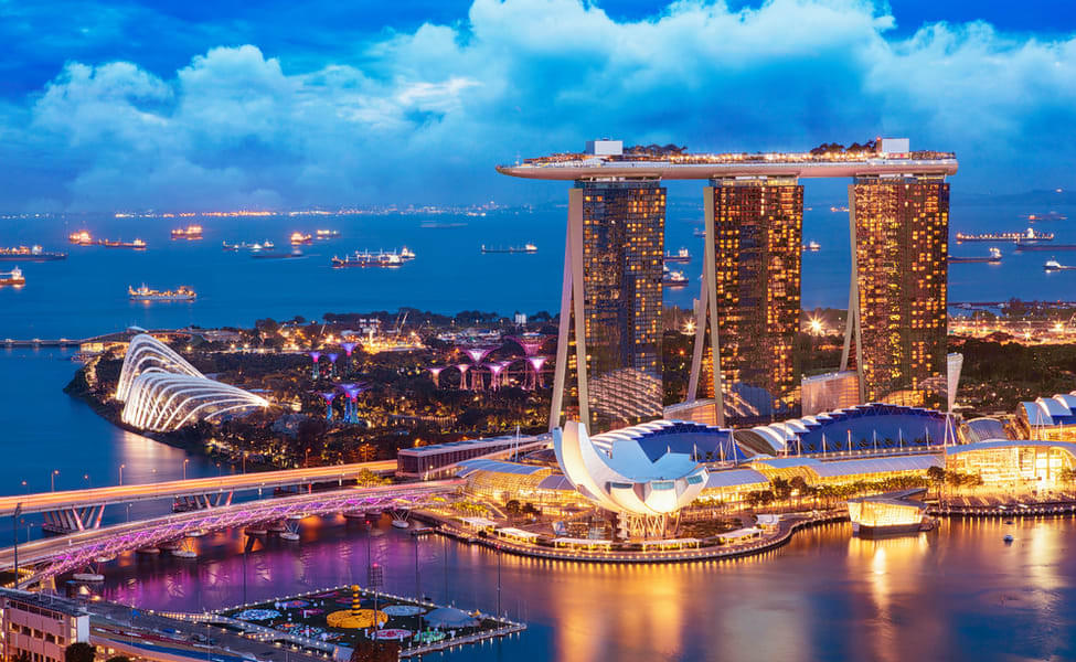 Catch a glimpse of the luxurious Marina Bay Sands