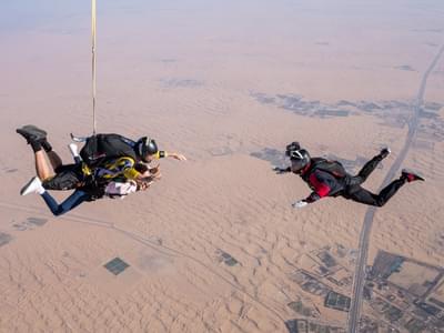 Tandem Skydiving Over the Desert