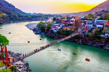 View of River Ganga and Ram Jhula, Rishikesh 