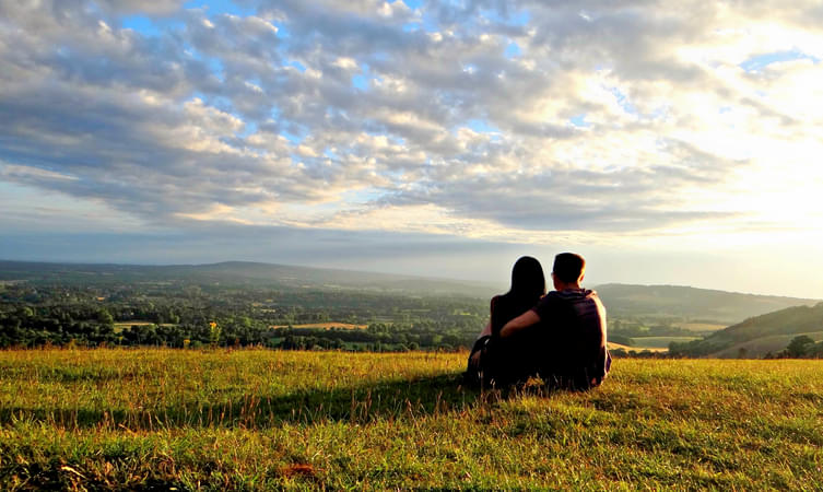 Couple spending their time at Shillong peak 