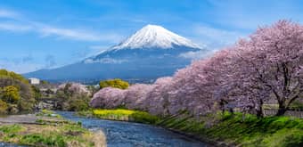 Marvel at the beauty of Japan’s iconic peak, Mount Fuji.