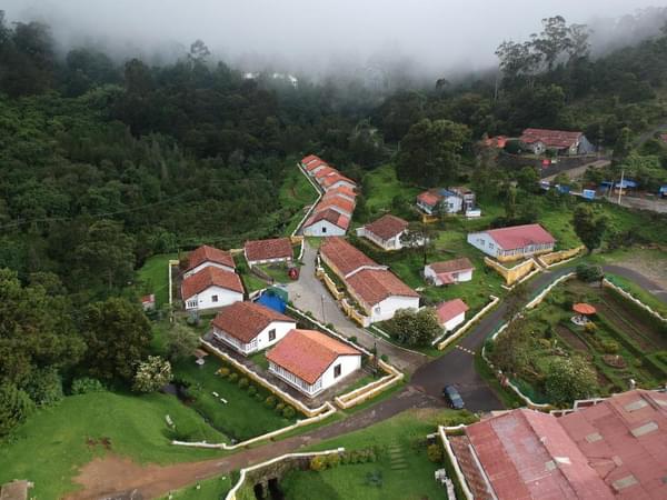 Aerial view of the property