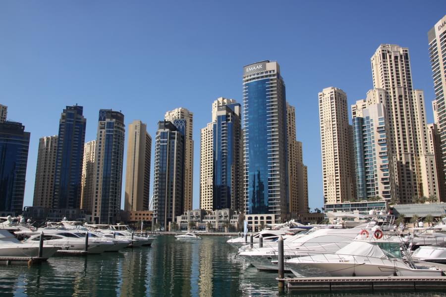 Dubai Marina Skyscrapers Sea Yachts 