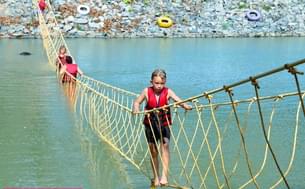 Partake in fun river crossing