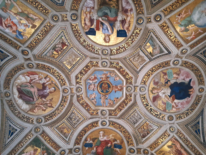 Artwork  on Staircase In Vatican Museum