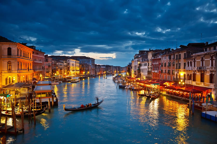 Venice Gondola Ride at Night Image