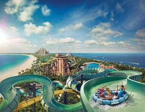 Travel through the most well-known water park in the world in Dubai