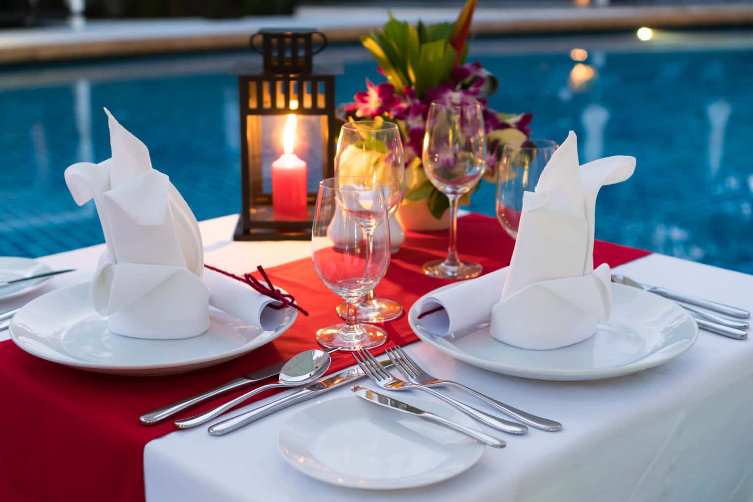 Poolside Candle Light Dinner in Bangalore