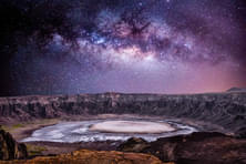 Hiking across Al Wahbah Crater, Taif