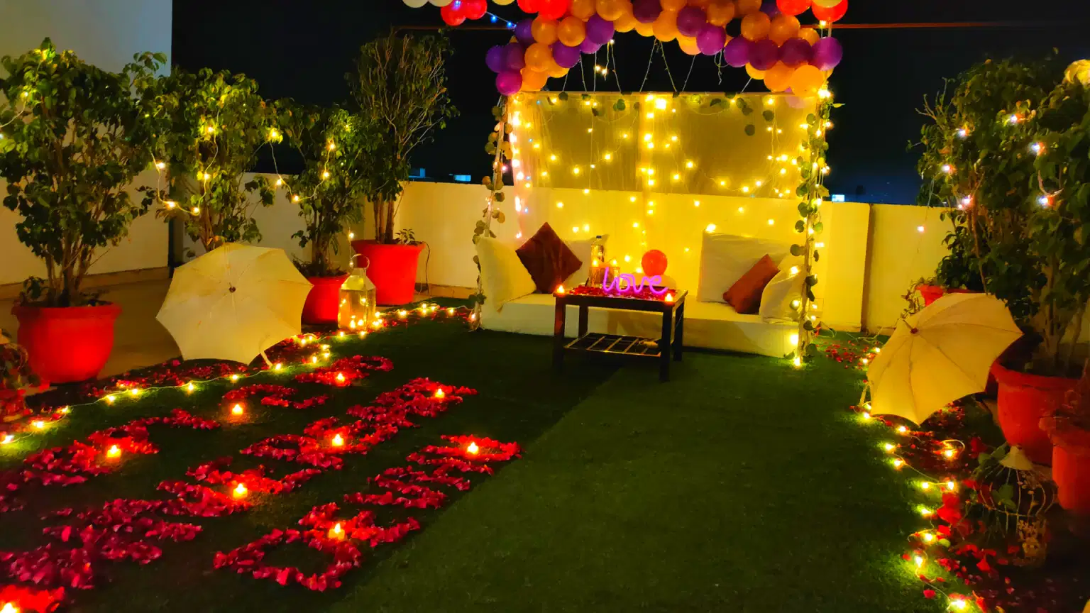 Whimsical Cabana Rooftop Dinner in Gurgaon