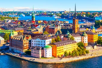 Aerial view of Gamla Stan, Stockholm