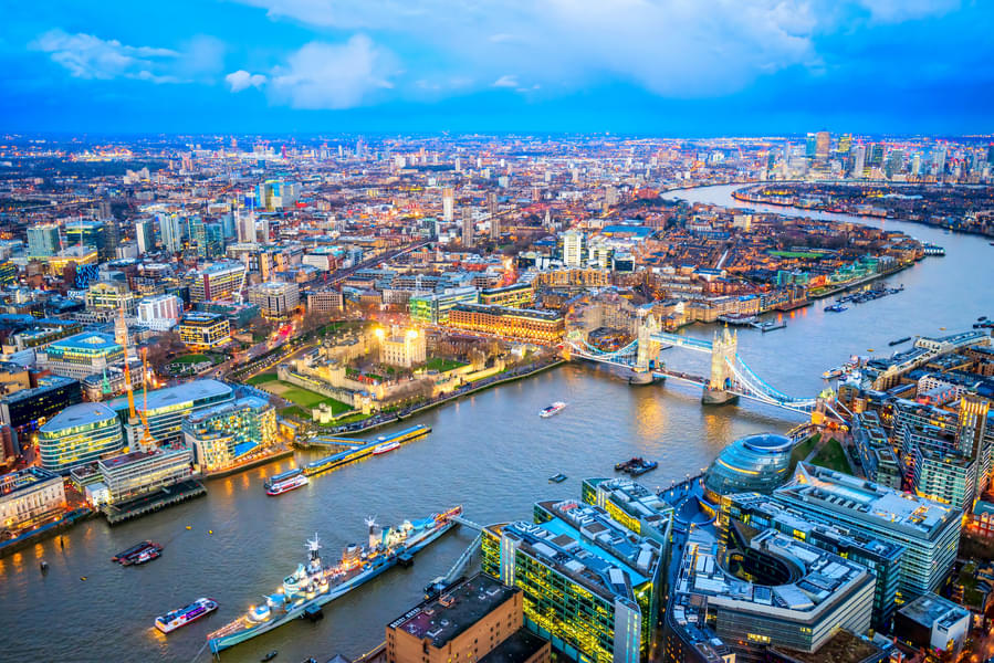 Witness panoramic views of London