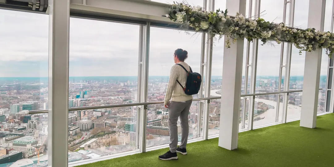 Admire the peaceful cityscape from the viewpoint of The Shard