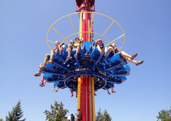 Tourist enjoying at The Fantasy World Amusement Park, Almaty