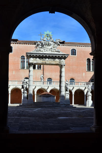 Spend some time at the Roman-style inner courtyard