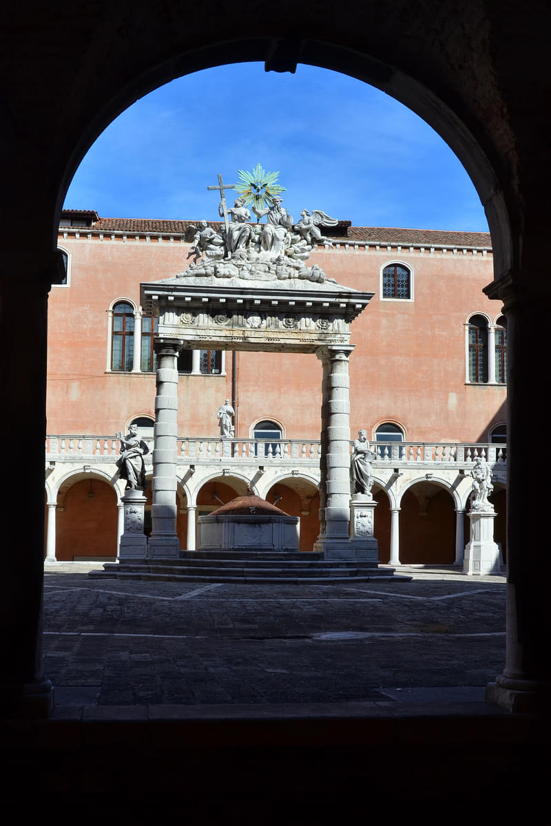Spend some time at the Roman-style inner courtyard