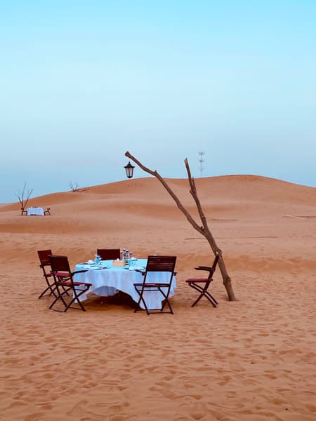 Family Dinner with Jain Food on Dunes Image