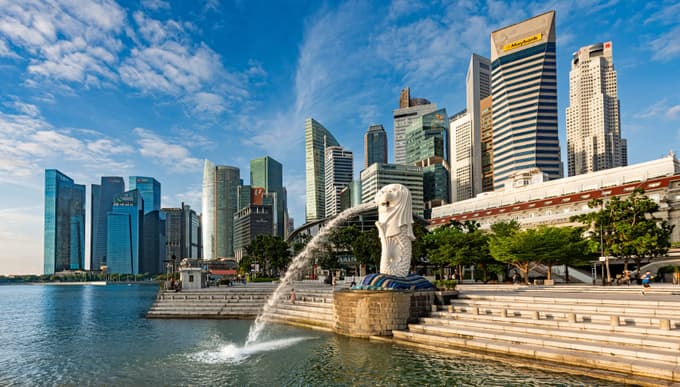 View of Merlion Statue, Singapore