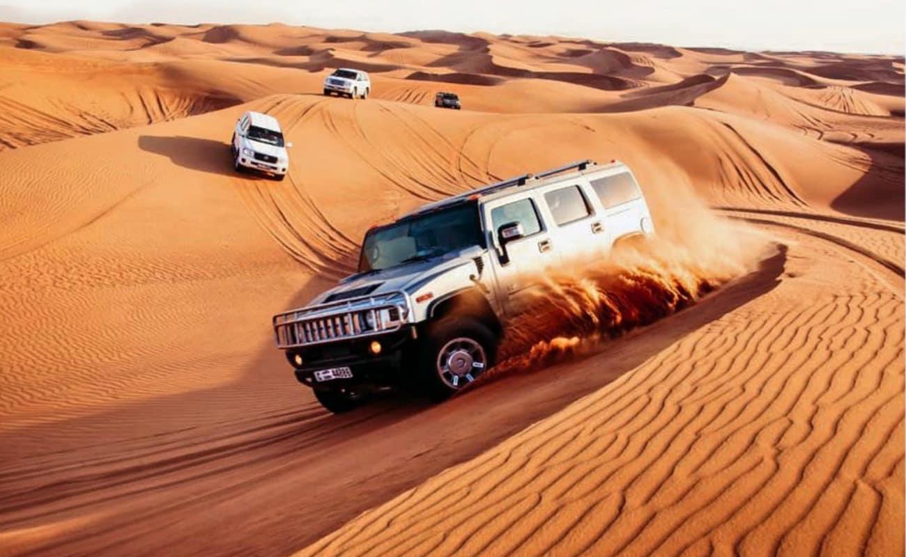 Feel the adrenaline rush as you embark on an exhilarating Hummer Desert Safari in Dubai
