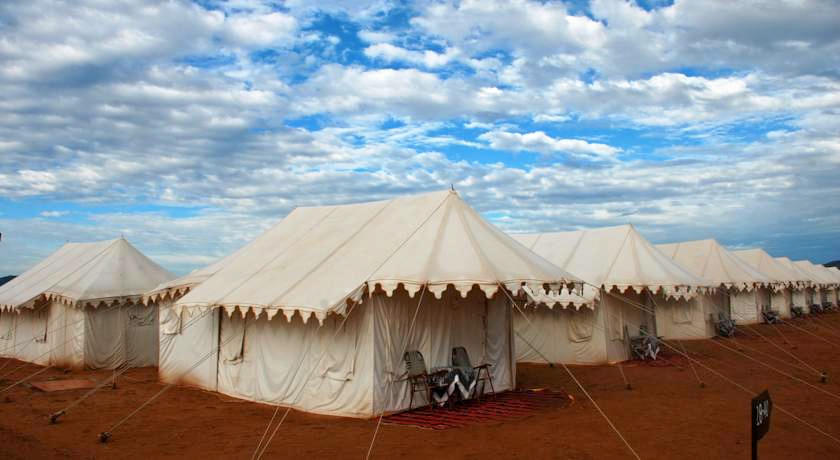 Panoramic view of the campsite