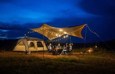Camp under the star-filled sky