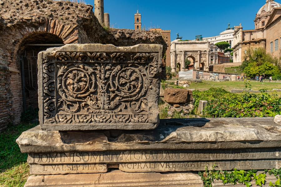 Marvel at the intricate details of ancient Roman architecture