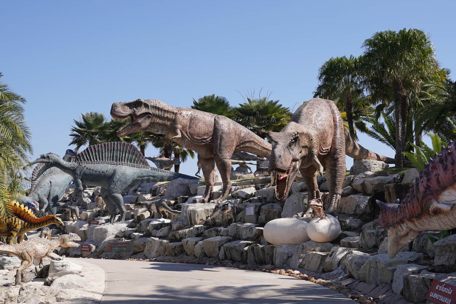 Marvel at the 20 original dinosaurs at the Changi Jurassic Mile