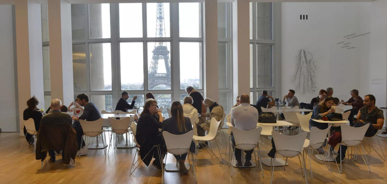 Admire the scenic views of Eiffel Tower from the in-house cafe