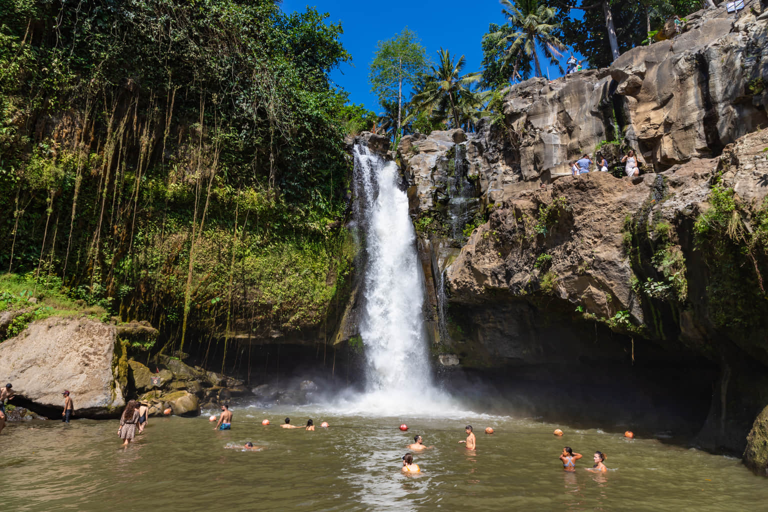 Swimming In Tegenungan Waterfall