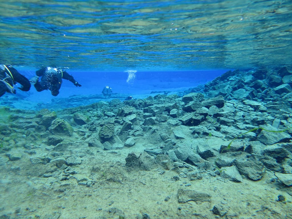 Explore the ocean bed near the Silfra Lagoon