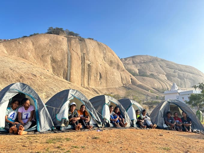 Enjoying camping in Bhuvanagiri