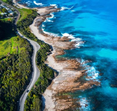 Aerial view of the Great Ocean Road