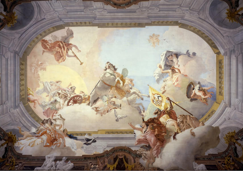 Admire the famous Nuptial Allegory Ceiling