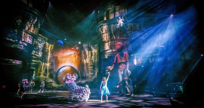Performance involving a blend of highly imaginative and futuristic concepts