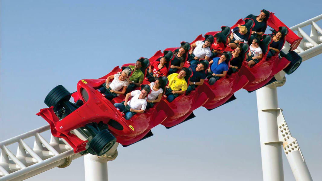 Get thrilled on the roller coaster ride of Ferrari World. 