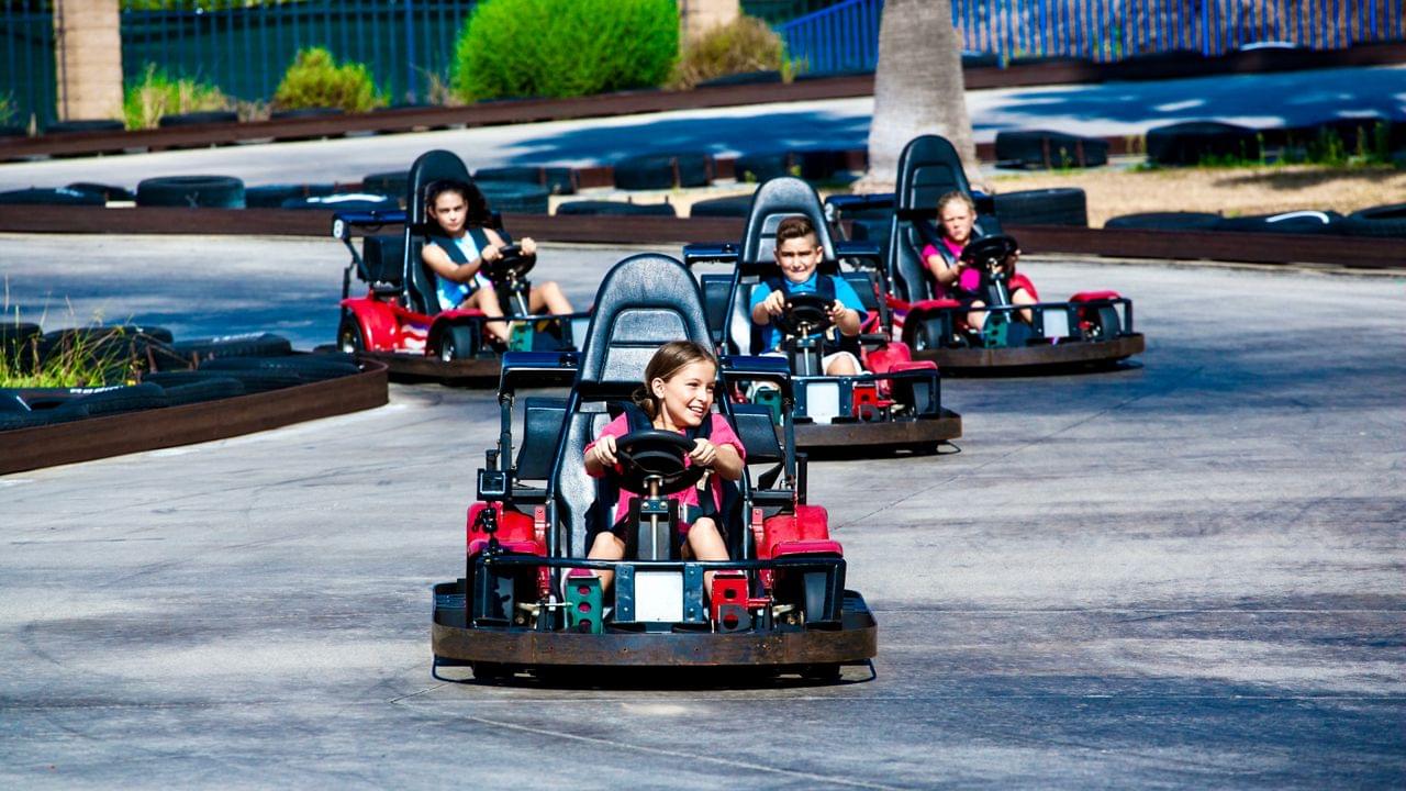 Compete with your friends or family while moving fast in the go-kart