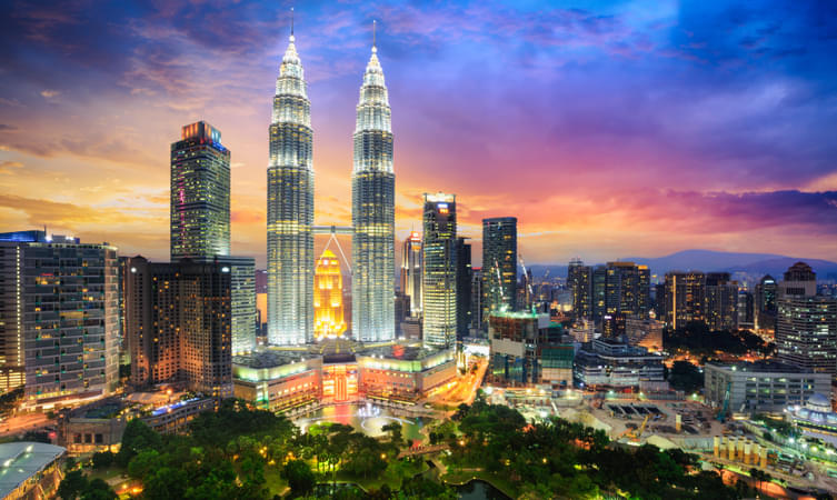 Kuala Lumpur stunning skyline with Petronas Twin Towers