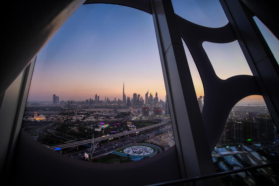 Get a bird's eye view of the city from the top floor