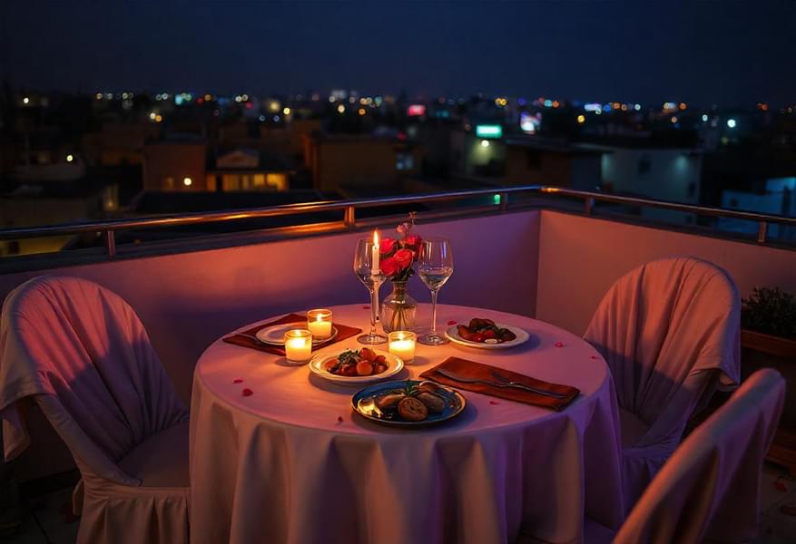 Rooftop Candlelight Dinner in Dwarka, New Delhi Image