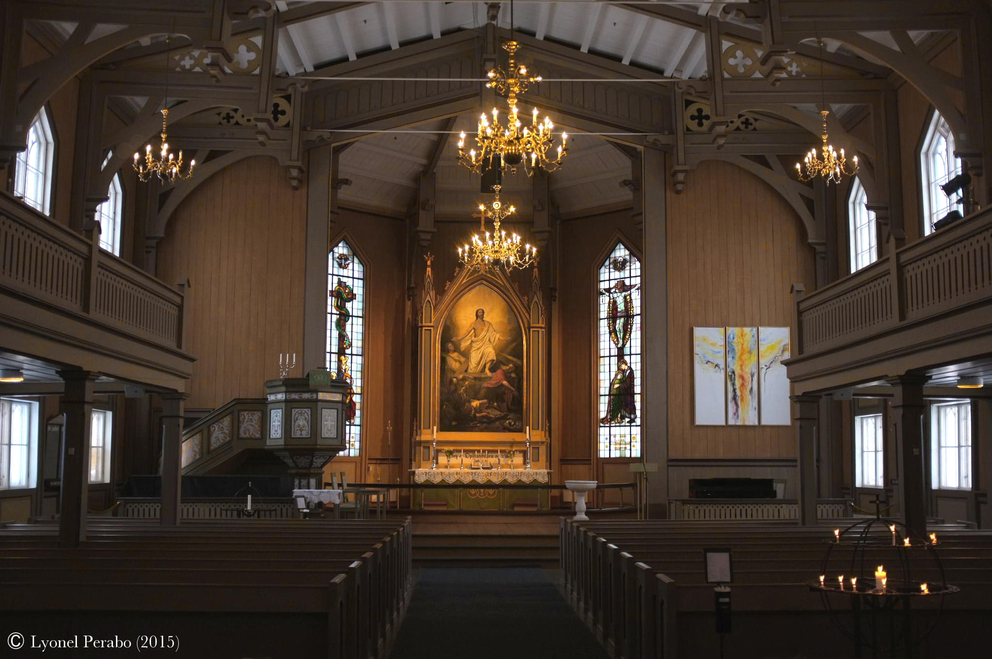 Behold the church’s chandeliers