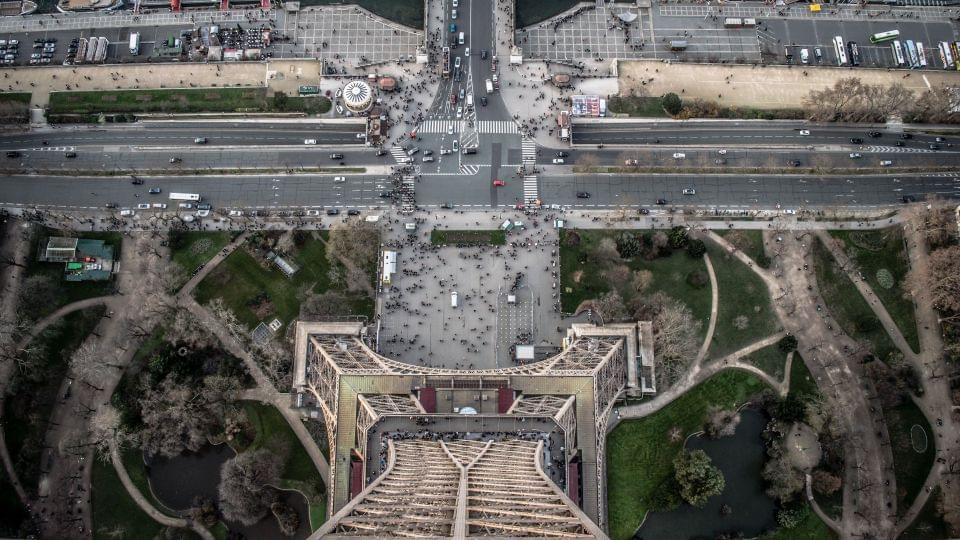 Admire the beautiful skyline of the Paris from Eiffel Tower observation deck, standing at the height of 276 meters