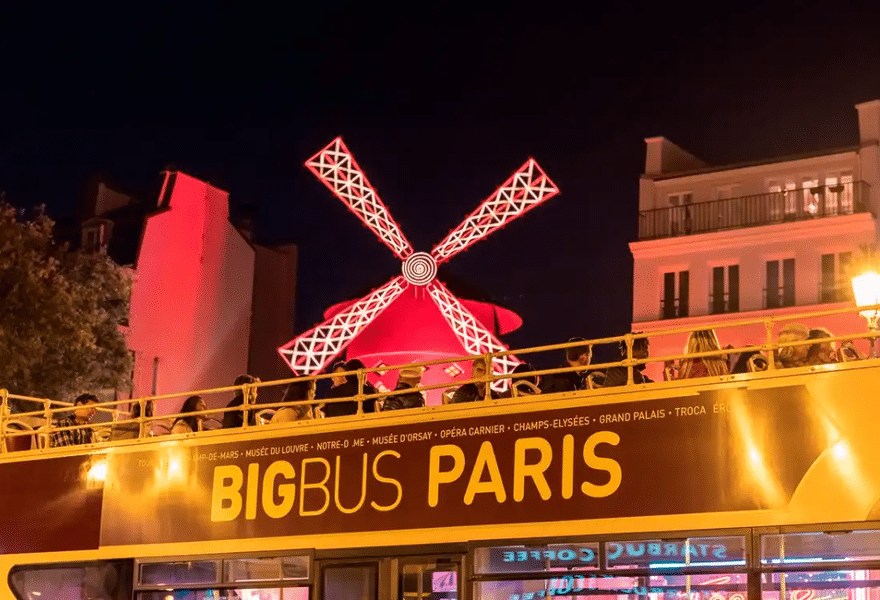 Get on the Hop-On Hop-Off Bus Tour and explore the French capital at night