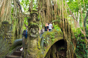 At Sacred Monkey Forest, wander through the lush greenery