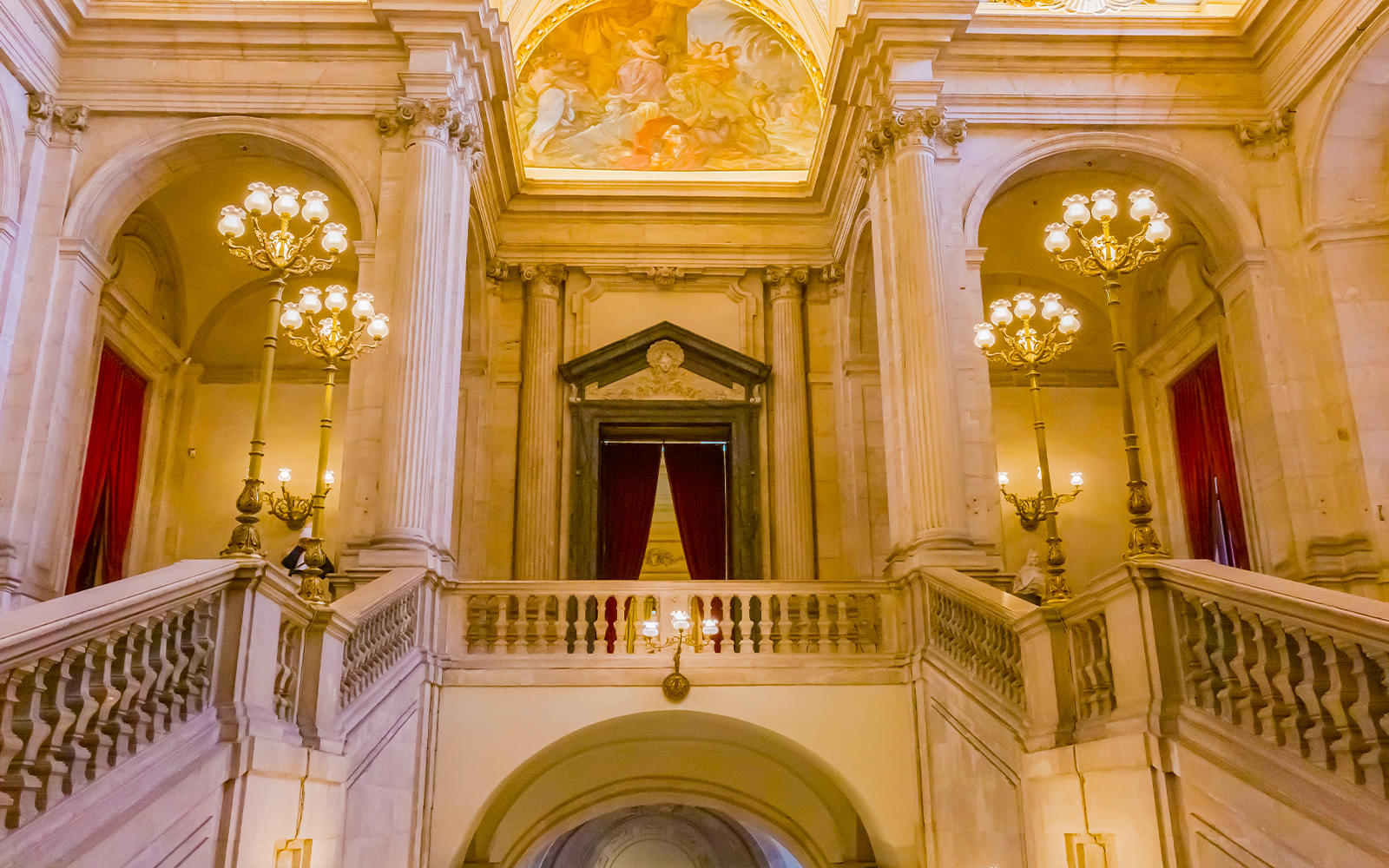 Main Staircase in Royal Palace of Madrid